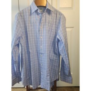 Charles Tyrwhitt 17.5x36 Button Up Shirt Classic Fit Long Sleeve Glen Plaid